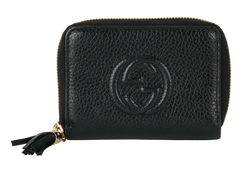 Gucci Small Soho Zip Around Wallet, Leather, Black, 2149, DB/B, 2*